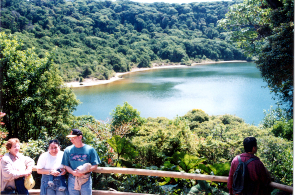 Botos is the southernmost of the three cones forming the summit of Poás volcano. Following cessation of eruptions at Botos, activity shifted NW to the now-active summit crater. The floor of the 1-km-wide crater is now covered by Laguna del Agua Fría. Photo by Ichio Moriya (Kanazawa University).