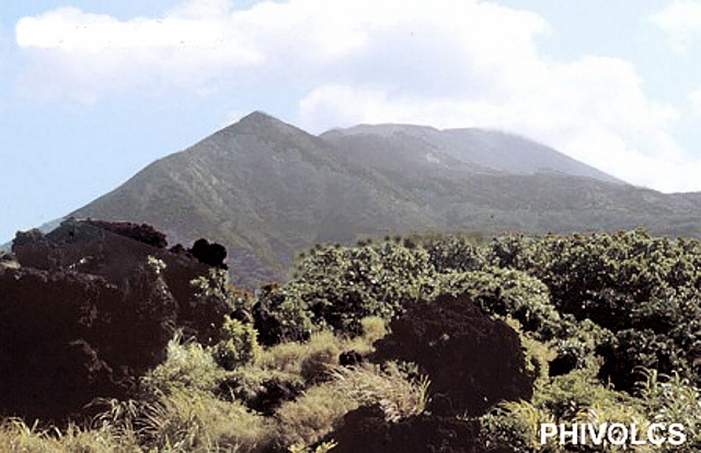 Babuyan Claro is one of five Pleistocene-to-Holocene volcanic centers occupying Babuyan de Claro Island north of Luzon. The largest edifice is Mt. Pangasun with two summit craters 300 and 400 m in diameter. Adjacent edifices include Mount Cayonan, Mount Naydi, and Mount Dionisio; the youngest volcano on the island is Smith volcano. Askedna Hot Spring is located at the southern base of Babuyan Claro. Photo courtesy of PHIVOLCS.