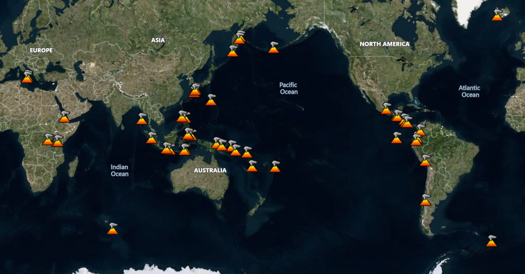 Which Area(S) On This World Map Is Likely To Have Volcanoes Above Sea