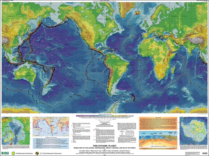 active volcanoes in the world map