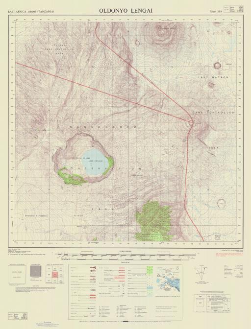 Map of Oldonyo Lengai (Ol Doinyo)