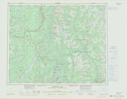 Map of Seymour Arm, British Columbia
