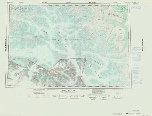 Map of Mount St Elias, Canada and US