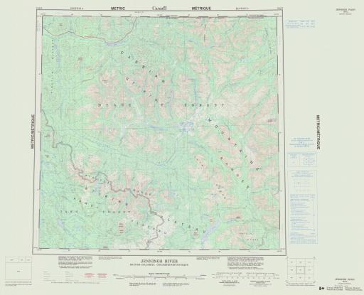 Map of Jennings River, British Columbia