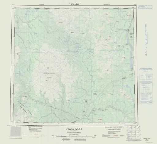 Map of Dease Lake, Cassiar District, British Columbia