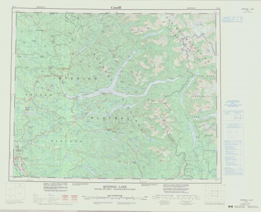 Map of Quesnel Lake, British Columbia