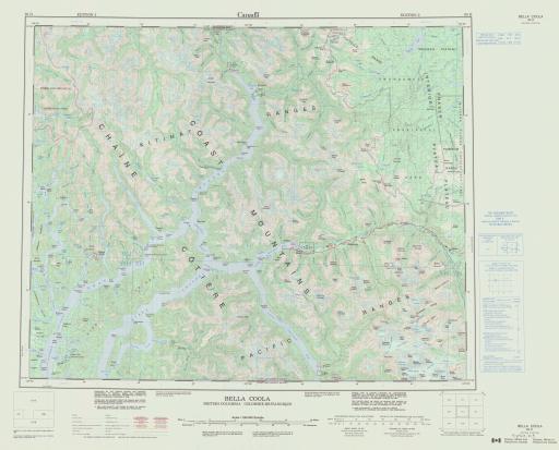 Map of Bella Coola, British Columbia