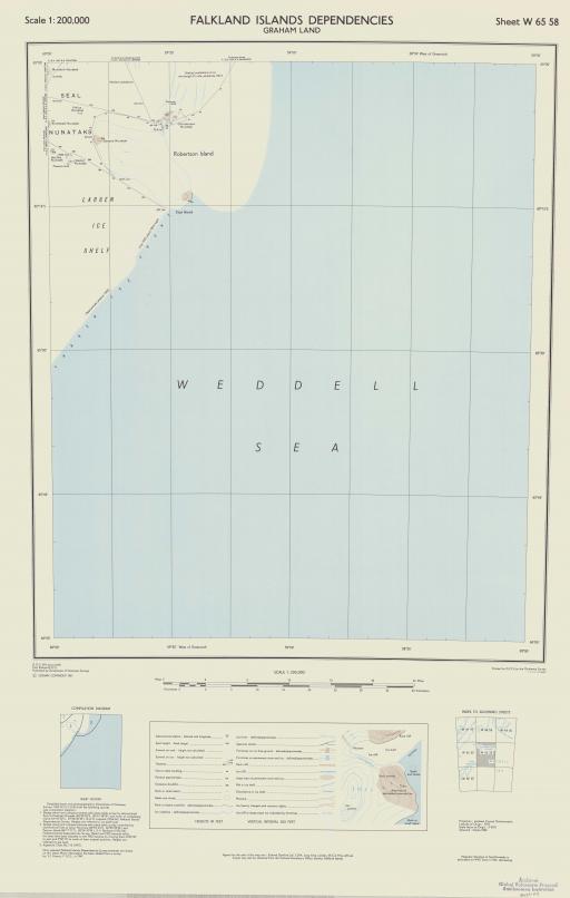 Map of Falkland Islands Dependencies, Graham Land