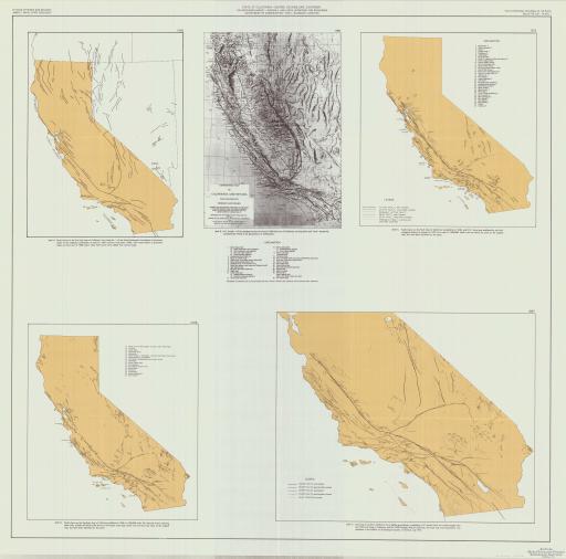 Map of Faults & Geomorphic Maps of CA/ NV