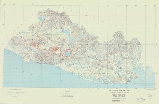 Map of Carta Gravimetrica 1984 - 1985 Anomalias Bouguer Simple