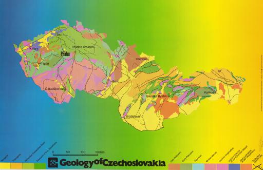 Map of Czechoslovakia, Geol of