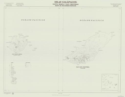 Map of Santa Maria & San Cristobal, Islas Galapagos