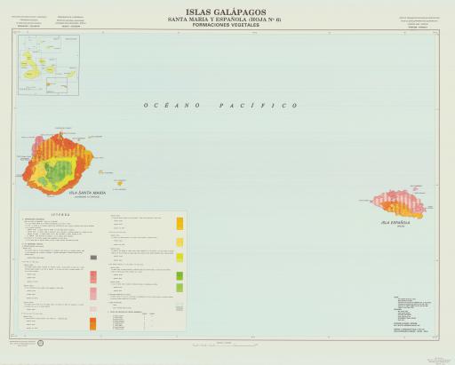 Map of Santa Maria & Espanola, Vegetation Formations