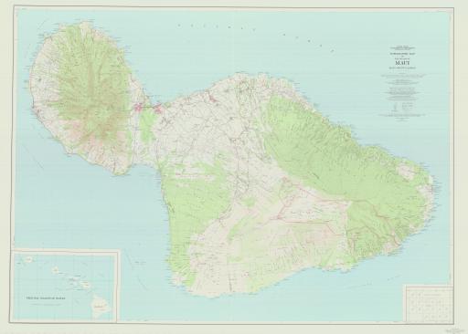 Map of Maui, Topo Map of