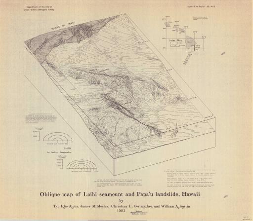 Map of Oblique Map of Loihi Seamount, Papa'u Landslide