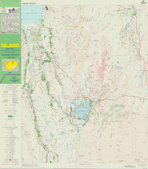 Map of Island Special Map--Husavik/ Myvatn
