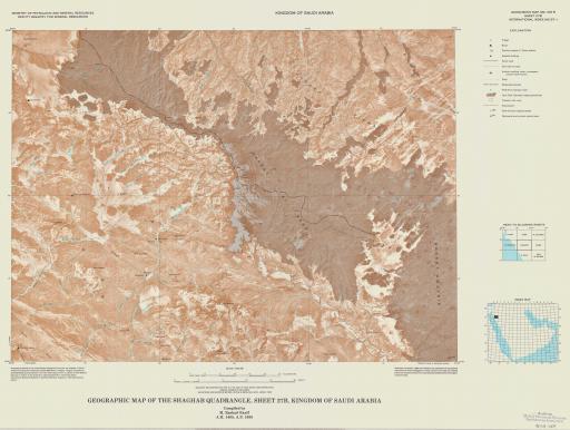 Map of Geogr Map of the Shaghab Quad, Sheet 27B, Saudi Arabia