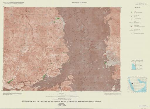 Map of Geographic Map of the Umm Al Birak Quad, Sheet 23D, Saudi Arabia