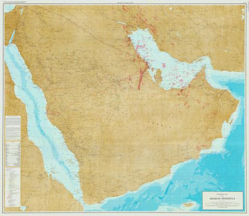 Map of Geographic Map of the Arabian Peninsula
