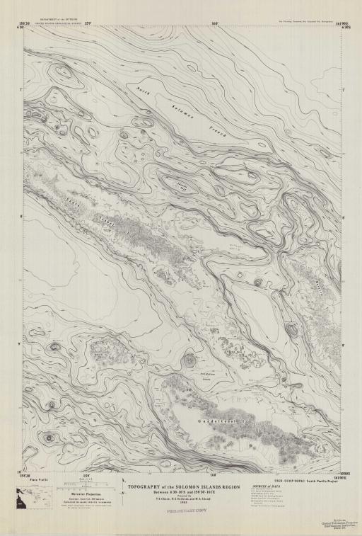 Map of Sol-I Region, Topo Bet 6 30-10 S, 158 30-161 E