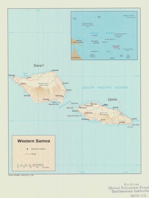 Map of Western Samoa