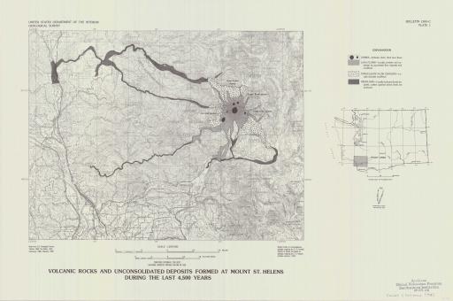 Map of Volc Rocks & Unconsol Deposits: St Helens <4500 yr